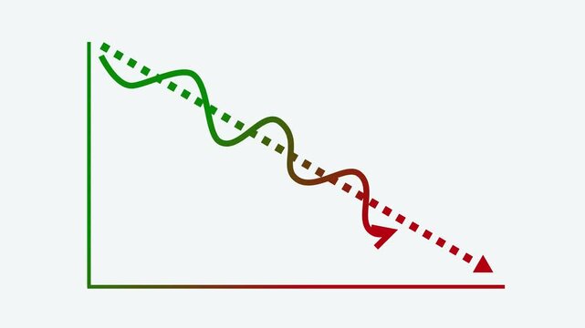 Downward Trend Graph with Arrow Animation