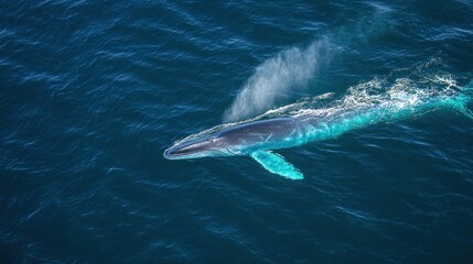 Whale swimming in the ocean
