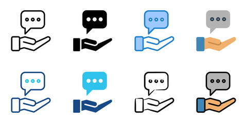 Advice icon set multiple style collection 
