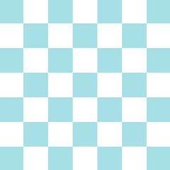 Soft blue and white checkerboard pattern. fun design, ideal for backgrounds, fashion, packaging, or retro-inspired creative projects.