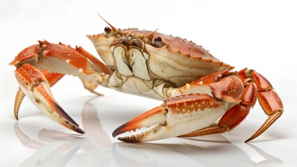 Large red crab isolated on white background