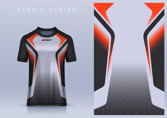 Fabric textile design for Sport t-shirt, Soccer jersey mockup for football club. uniform front view.	