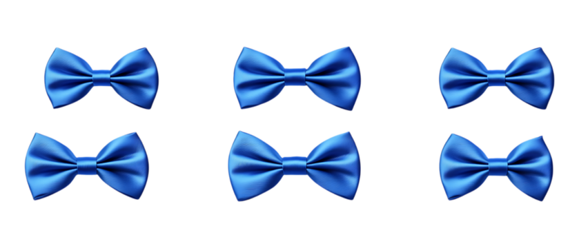 Pack Collection Blue Bow Tie Clipart set against transparent background - Powered by Adobe