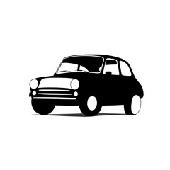 Obraz premium Classic car silhouette transparent background vector illustration