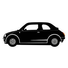 Fototapeta premium Sleek black car silhouette transparent background