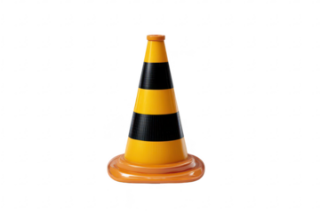 Yellow & Black Traffic Cone (1)