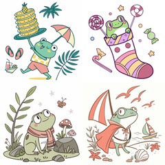 High-Quality frogss Illustrations in Various Styles – SVG Bundle