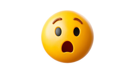 Fototapeta premium Panicked emoji expresses fear on transparency background isolated, transparent background