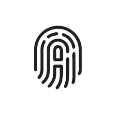 Fingerprint Identification Line Icon vector.