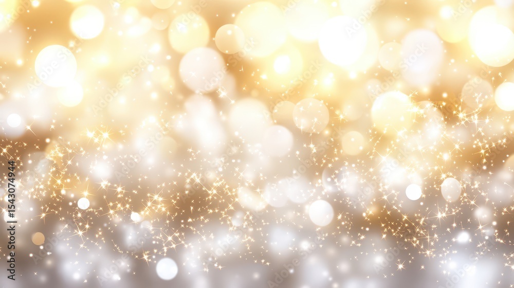 Wall mural golden bokeh background: an atmospheric backdrop with shimmering golden and white bokeh lights, crea