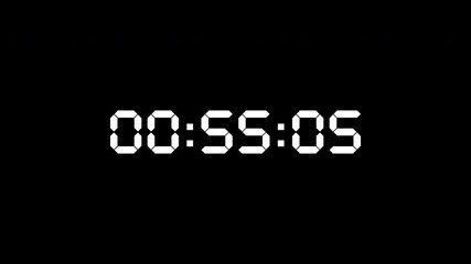Simple 1 minutes countdown timer on white background - Powered by Adobe