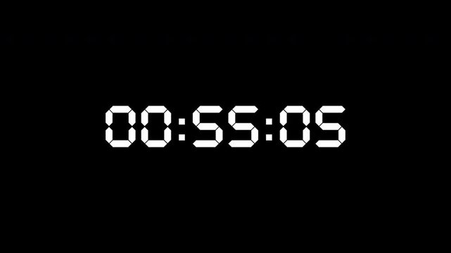 Simple 1 minutes countdown timer on white background