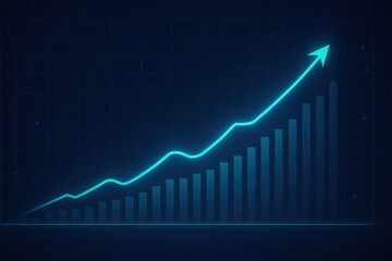 Dynamic Financial Growth Chart with Blue Vector Design Elements