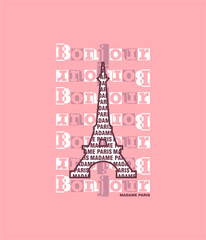 Paris vintage typography slogan for t shirt printing, tee graphic design. 