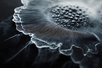 Close up texture of dark mushroom