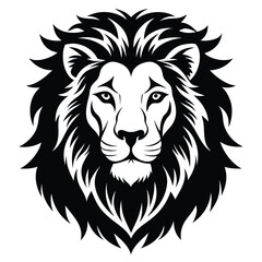 Obraz premium Intricate lion head portrait displays an impressive black mane in a detailed form