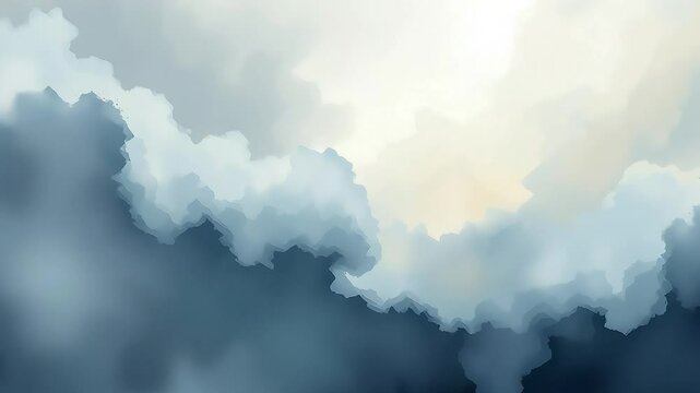 Minimalist Painting of Moody Grey Clouds