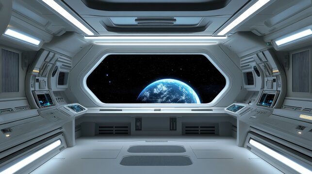 Futuristic spaceship interior