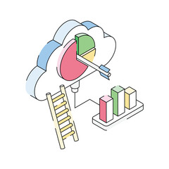 Download out modern isometric icon of business cloud