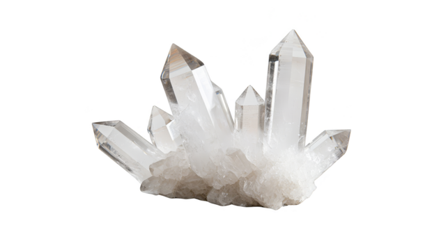 Mesmerizing crystal cluster on a black background, closeup view of sparkling mineral formation