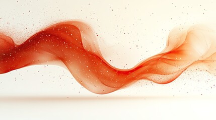 Abstract Flowing Orange Liquid on White Background