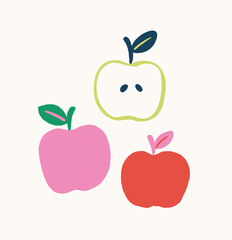 Handdrawn Abstract Fruit Apple Illustration