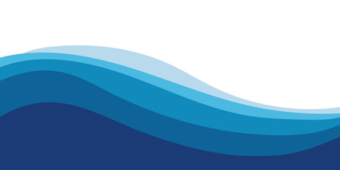 Blue sea wave background. Ocean abstract waves lines wallpaper. Layered sea waves. Vector illustration.