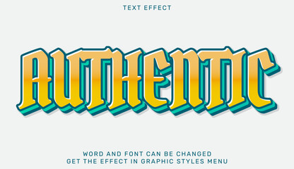 Colorful retro style text effect highlighting the word Authentic in bold design
