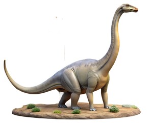 Fototapeta premium ultra‑realistic 3d render of a brachiosaurus standing on prehistoric terrain with foliage, realistic lighting and detailed texture