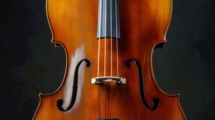 Melodic Majesty - Dramatic Close-Up of Double Bass with Lush Wood Textures and Warm Tones