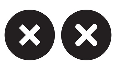 Red cross sign set. Wrong mark collection. Red cross X symbol. Red grunge X icon. Stock vector.