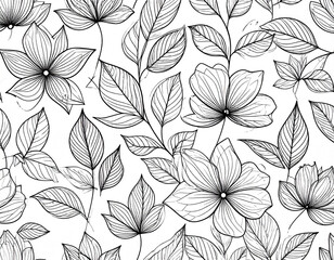Floral Line Art