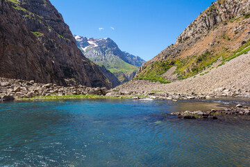 Blue Mountain Lake in Tashkent Region, Uzbekistan