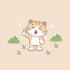 Happy cat vector illustration