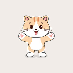 Standing cat cute iilustration style