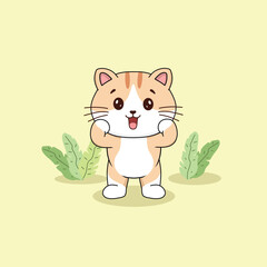Happy funny cat vector illustration