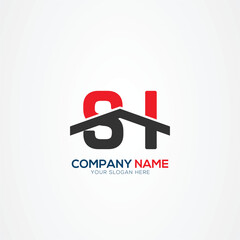 SI IS Creative Modern Letters Logo Design Element