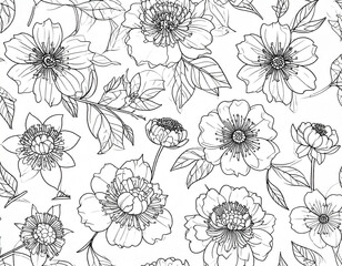 Floral Line Art
