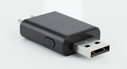 Black usb flash drive isolated