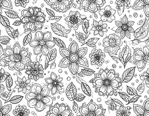 Floral Line Art