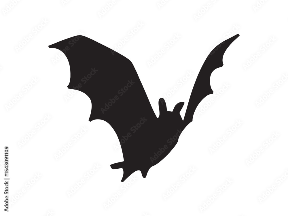 Canvas Prints vector isolated one single simple flying bat colorless black and white outline silhouette shadow sha