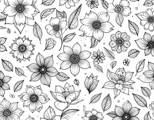 Floral Line Art