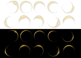 Circle glow round ring PNG yellow neon shine brilliant flash line frame circle transparent orange PNG background light circle.