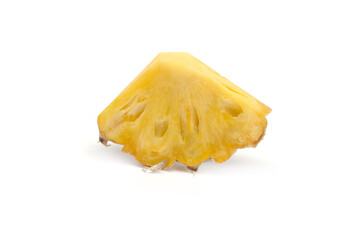 Triangular Pineapple Wedge Isolated on White Background