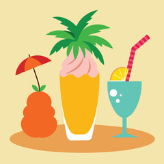 cocktail with tropical fruits