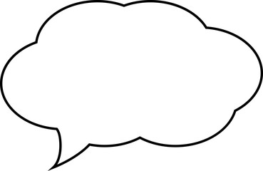 Cartoon Speech bubble, Speech Balloon, Chat bubble line art icon 