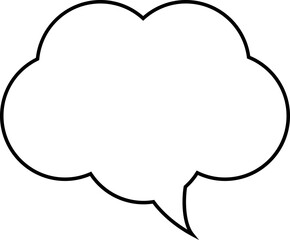 Cartoon Speech bubble, Speech Balloon, Chat bubble line art icon 