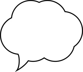 Cartoon Speech bubble, Speech Balloon, Chat bubble line art icon 