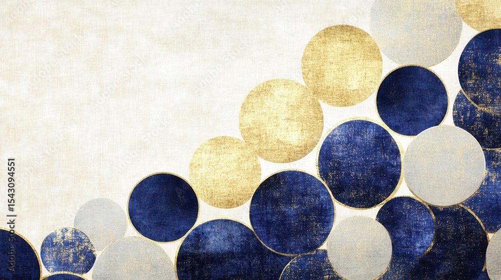 Sticker abstract circular symphony: a captivating artistic composition of overlapping circles in harmonious 