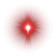 Red Glowing Light Star. Lens Flare. PNG explodes  bright blue light. Sun glare effect. Bright flash.